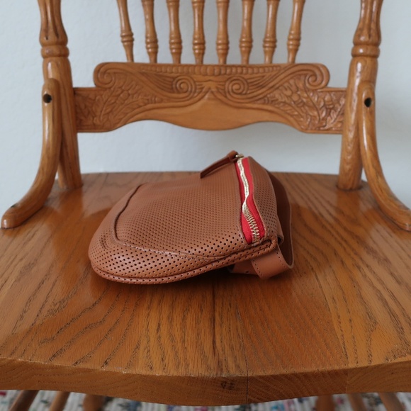 Clare V Tan Crossbody Bag with Red Accent - Picture 8 of 16